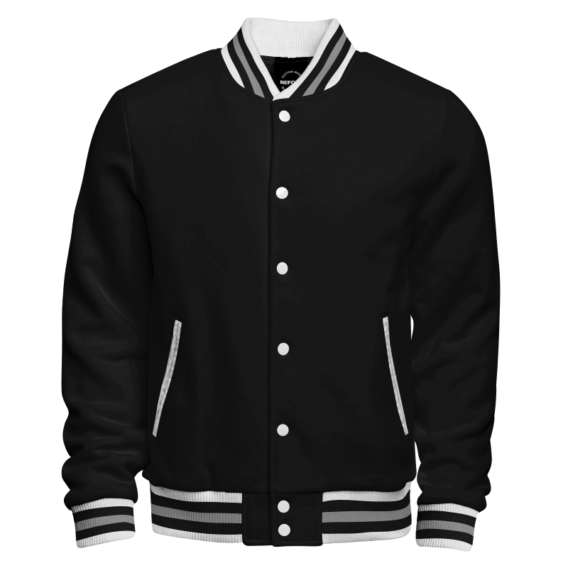 Men's Black Fleece Varsity Jacket | Letterman Jacket