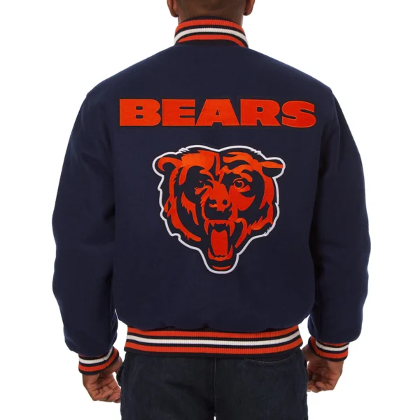 Men’s Jh Design Navy Chicago Bears Wool Jacket
