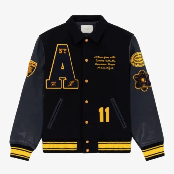 Chess Club Black Cotton Letterman Varsity Jacket
