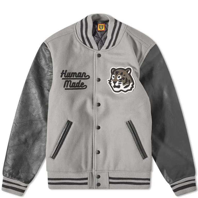 Human Made Grey Varsity Jacket | Letterman Jacket