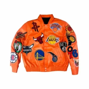 Orange Nba Teams Leather Jacket