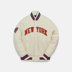 Cream Vintage NBA New York Knicks Varsity Jacket