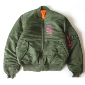 Mens And Womens Kanye West Green Bomber Jacket