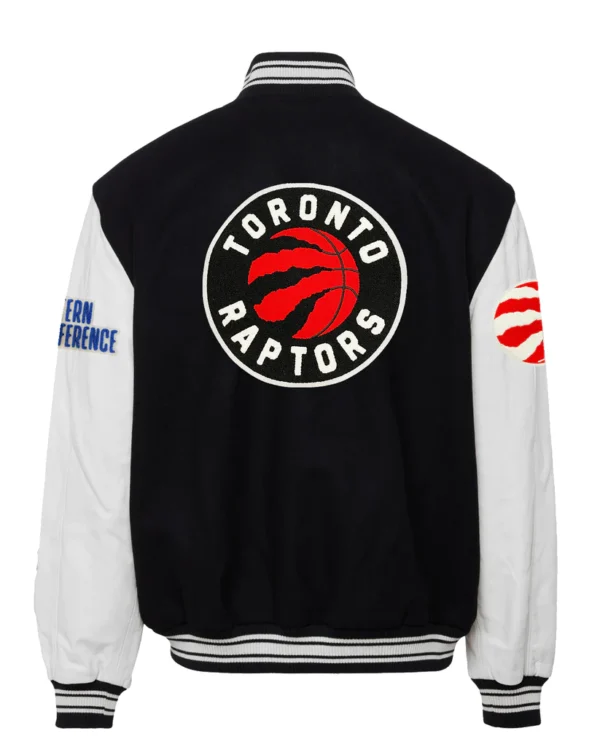 Toronto Raptors Wool & Leather Black white Varsity Jacket