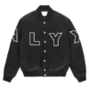 Alyx Satin Black Bomber Full-Snap Jacket