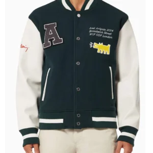 Axel Arigato Keith Haring Letterman Green And White Jacket