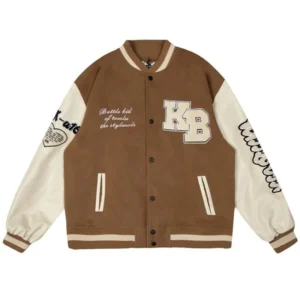 Battle Kid Heart Brown Varsity Jacket