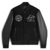 Axel Arigato Hudson Black Wool And Leather Varsity Jacket