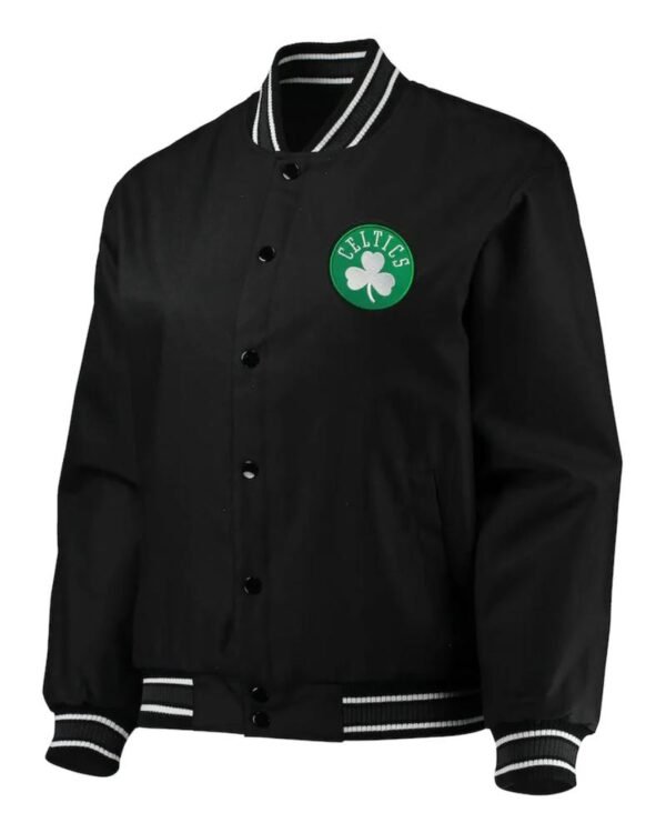 Black Boston Celtics Poly Twill Jacket