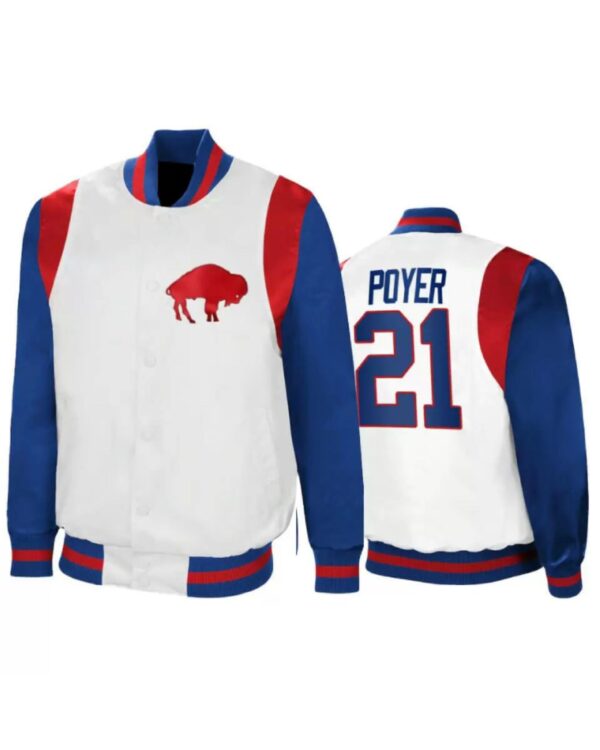 Jordan Poyer Buffalo Bills NFL White Satin Jacket