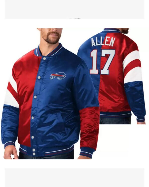 Josh Allen 17 Buffalo Bills NFL Satin Jacket