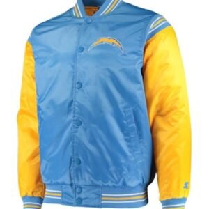 Chargers Light Blue and Yellow Satin Jacket