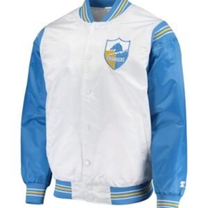 Chargers Renegade Throwback White and Powder Jacket