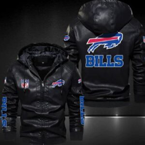 Mens Buffalo Bills Leather Black Jacket