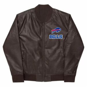NFL Team Buffalo Bills Black Leather Vest