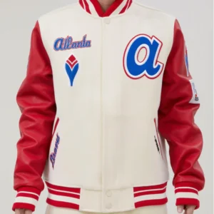 Off White Red Atlanta Braves Pro Standard Jacket